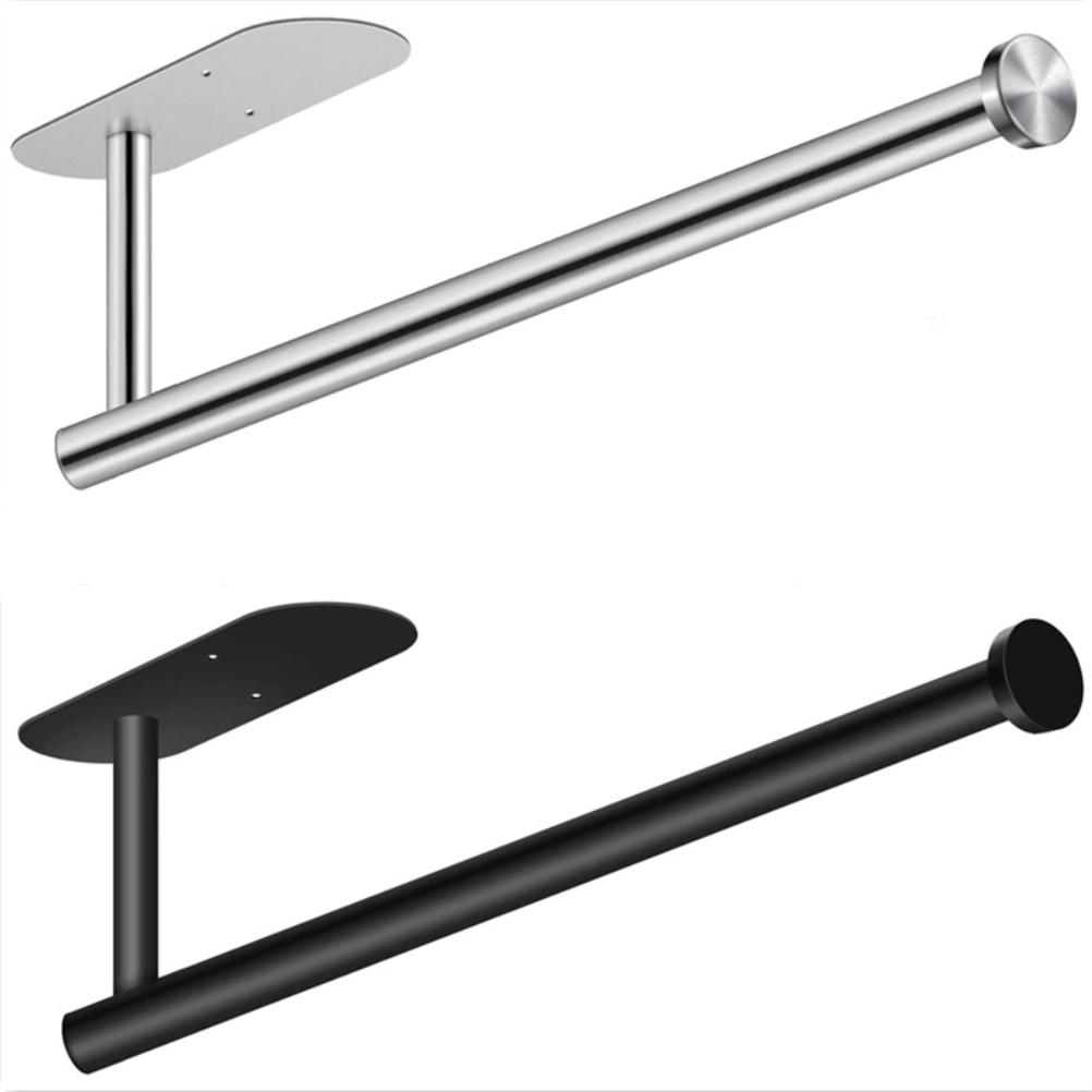 Paper Towel Holders Wall Mount Under Cabinet Self Adhesive Drilling Stainless Steel Paper Towel Rolls Holder for