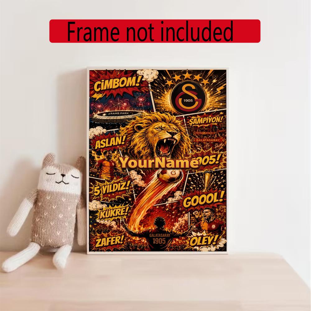 Galatasaray Personalized Name Round Diamond Painting Kit Diamond Embroidery Painting Rhinestones Mosaic Frameless Handwork Decoration Arts