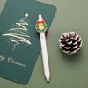 24PCS Novelty Christmas Santa Claus Snowman Patch Pen, 0.5mm Black Fine Point Retractable Pens, Durable Plastic,Suitable Office School Use