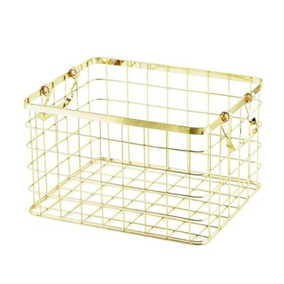 1pc Iron Storage Basket Multifunction Foldable Iron Basket Laundry Organizer Metal Basket Household Solution Kitchen Bedroom Use