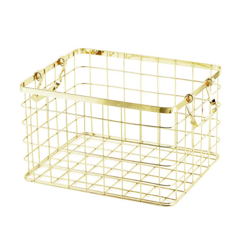1 шт Железная корзина для хранения Многофункциональная Складная железная корзина Органайзер для белья Металлическая корзина Бытовое решение Кухонное Использование в спальне 28x22x15 CM 4600₽