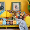 Pure Cotton Anti Slip Wear Resistant Sofa Mat Checkered Patchwork Pattern Settee Towel Bohemian Geometric Patterns Sofa Cover