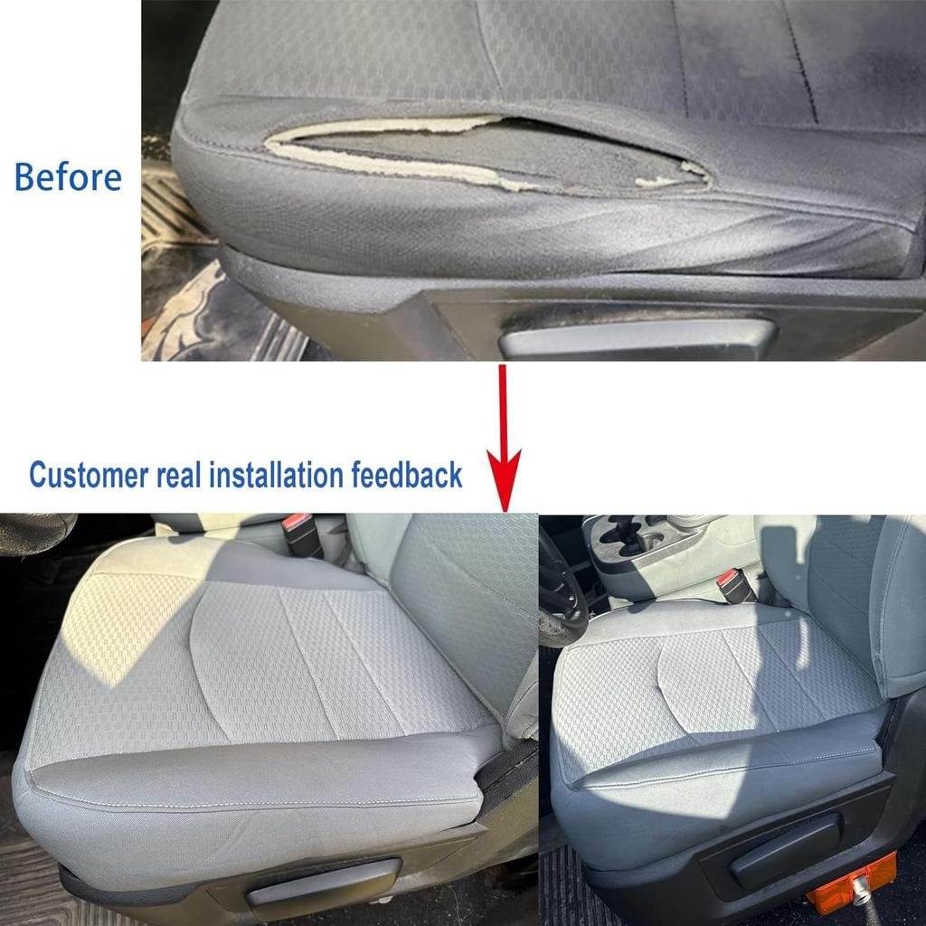 GXARTS Driver Side Bottom Replacement Cloth Seat Cover Gray #X8 Compatible with Dodge Ram 1500 2500 3500 4500 5500 SLT 2013 2014 2015 2016 2017 2018