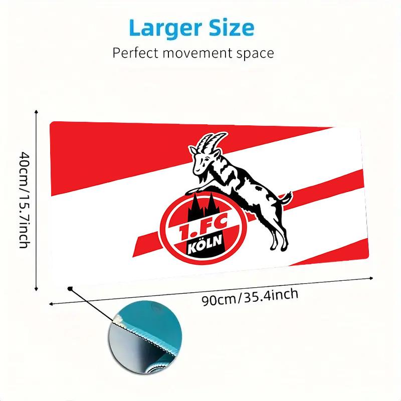 1. FC Köln Print  Cushion Non-slip Laptop Tablet Big Mousepad XXL Mat Mini PC Playmat With Lock edge