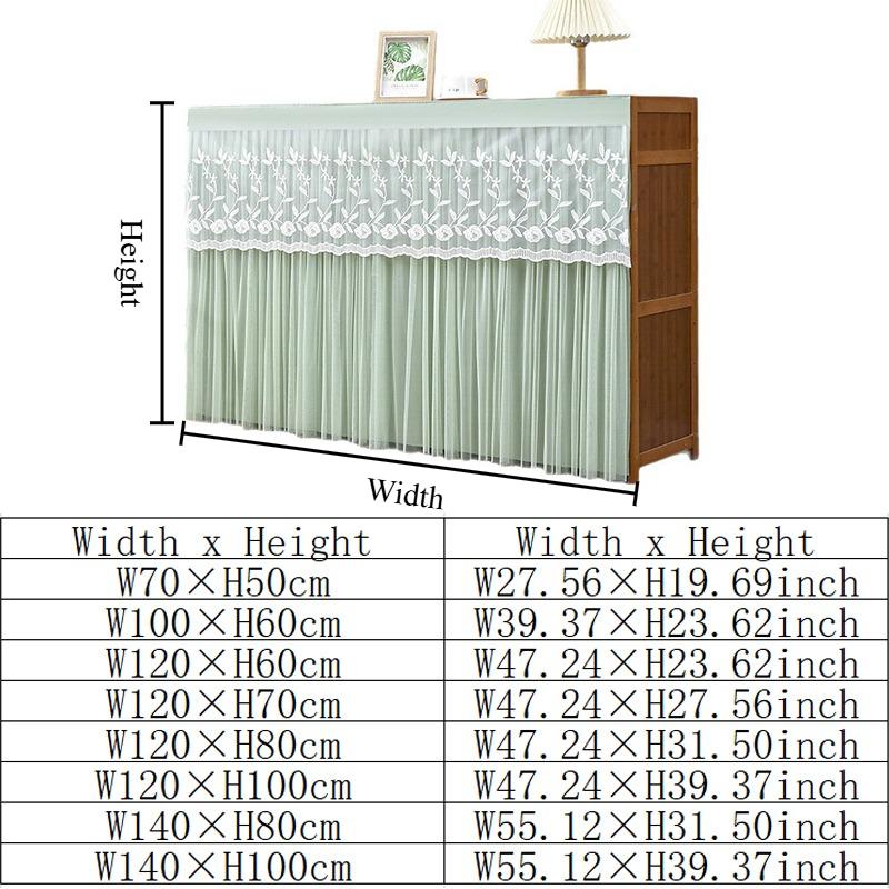 Translucent Cabinet Curtain Embroidered Lace Living Room Partition Kitchen Cabinet Dust Cover Multifunctional Home Decoration