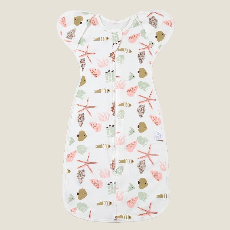 Baby Cotton Swaddle Blanket Newborn Sleep Sack Wrap Arms Up Design Stretchable Sleeves