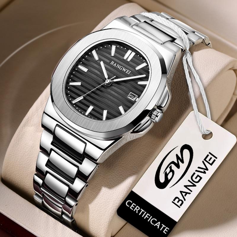 Neue Luxusuhr Herren Business Wasserdicht Herrenuhr Leuchtend Datum Edelstahl Quadratisch Quarz Herrenuhr reloj hombre