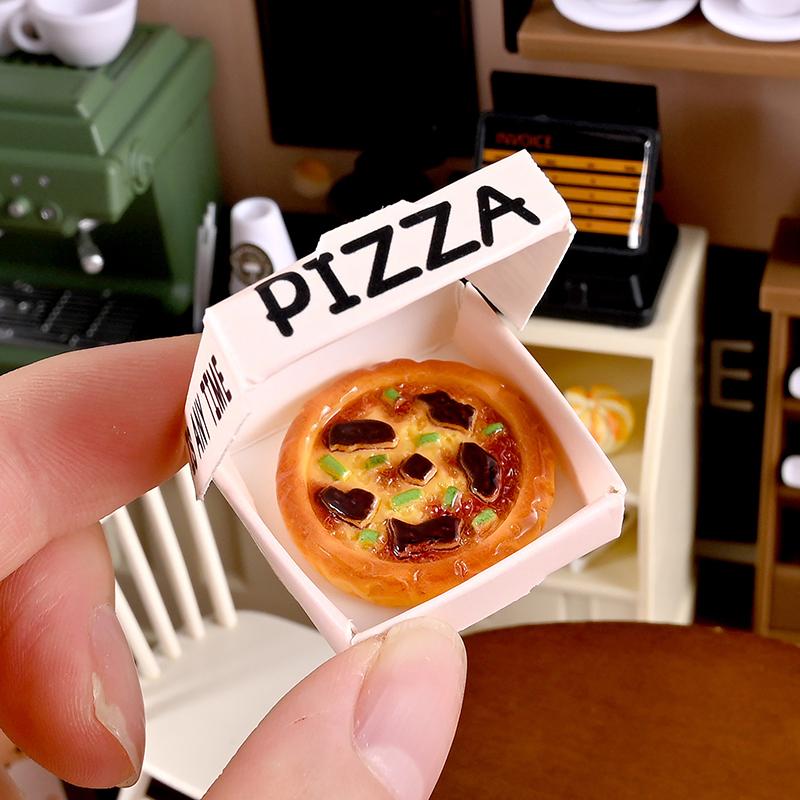 6 Stück Puppenhaus Miniatur Pizza Oder Verpackungskarton Modell Küche Lebensmittel Dekor Spielzeug Puppenhaus Zubehör