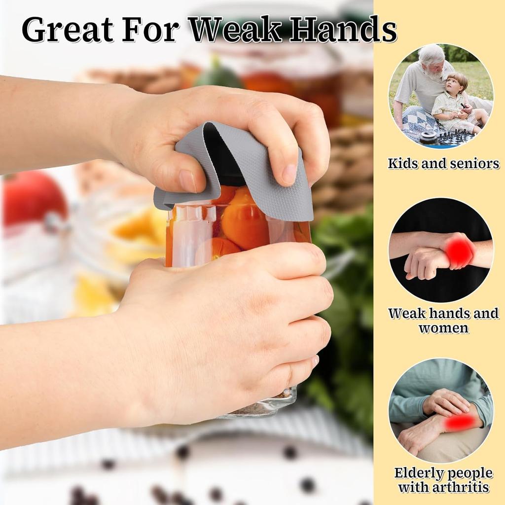 4PCS Jar Opener Gripper Pad, Silicone Jar Openers 5 Inch Square Multi-function Anti-Slip Coasters Bottle Jar Opener, Jar Lid Openers for Opening Cans