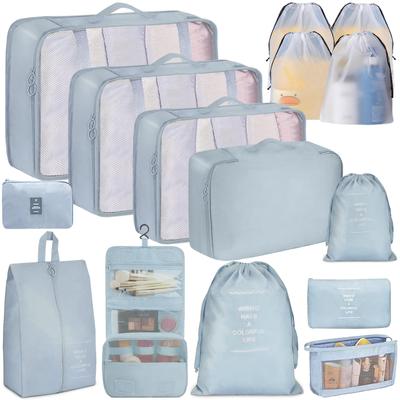 Travel Pouch 15 Piece Set Arrangement Case Travel Storage Travel Pouch Set Cute Packing Packing Pouch Business Trip Organization Convenient Goods