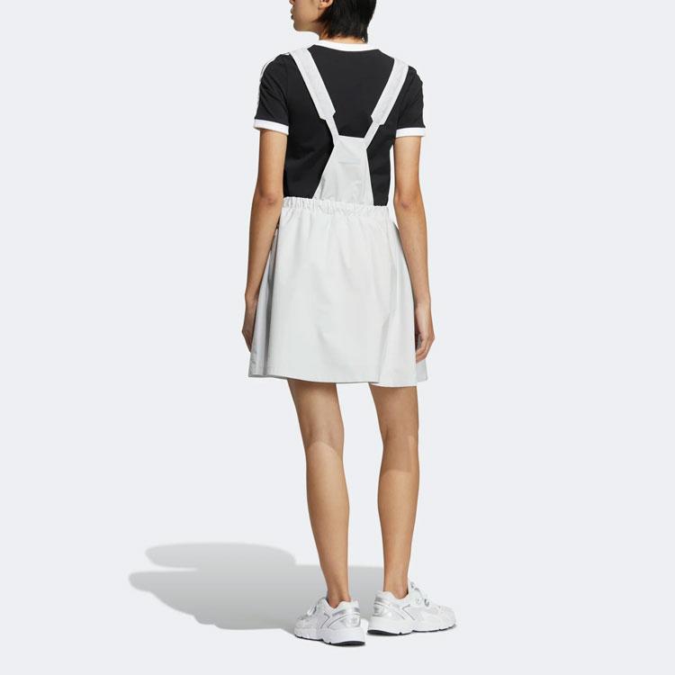 Adidas Originals Trefoil SS22 Solid Color Drawstring Strapless Dress Women Dress Off-White HS9496