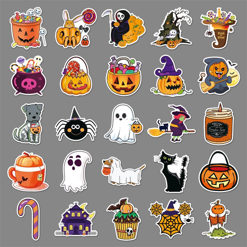 Halloween Graffiti Stickers: 100-Count Cartoon DIY for Luggage & Phone Cases