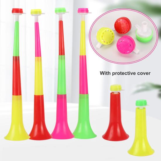 Trompete de Animação Desmontável 3 Seções Encaixáveis Retrátil Adorável Cor Vibrante Portátil Conveniente 60cm Futebol Esportes Fãs Animação Buzina Ferramenta