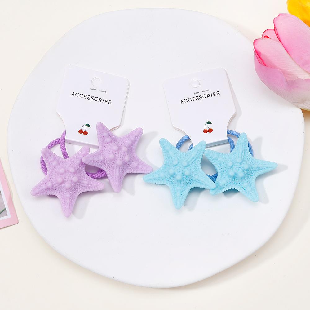4Pcs New Pentagram Rubber Band Hair Ring Hair Clips for Kids Fashion Headdress No Harm to Hair Baby Hair Accessories Gift
