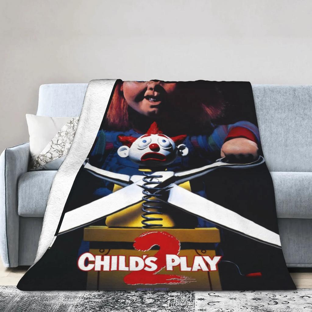 Horror C-chucky Flannel Throw Blanket Super Soft Cozy Bedding Sofa Cover Home Decor Gift Teens Boys Girls Kids