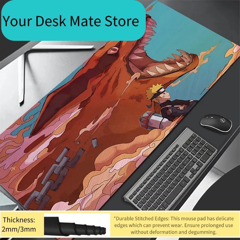 Black Chain Cool Mouse Pad Laptop Japan Anime Keyboard Rug XXL N-narutoS U-uzumakiS Non Slip Mousepad PC Gamer Cabinet Desk Mat