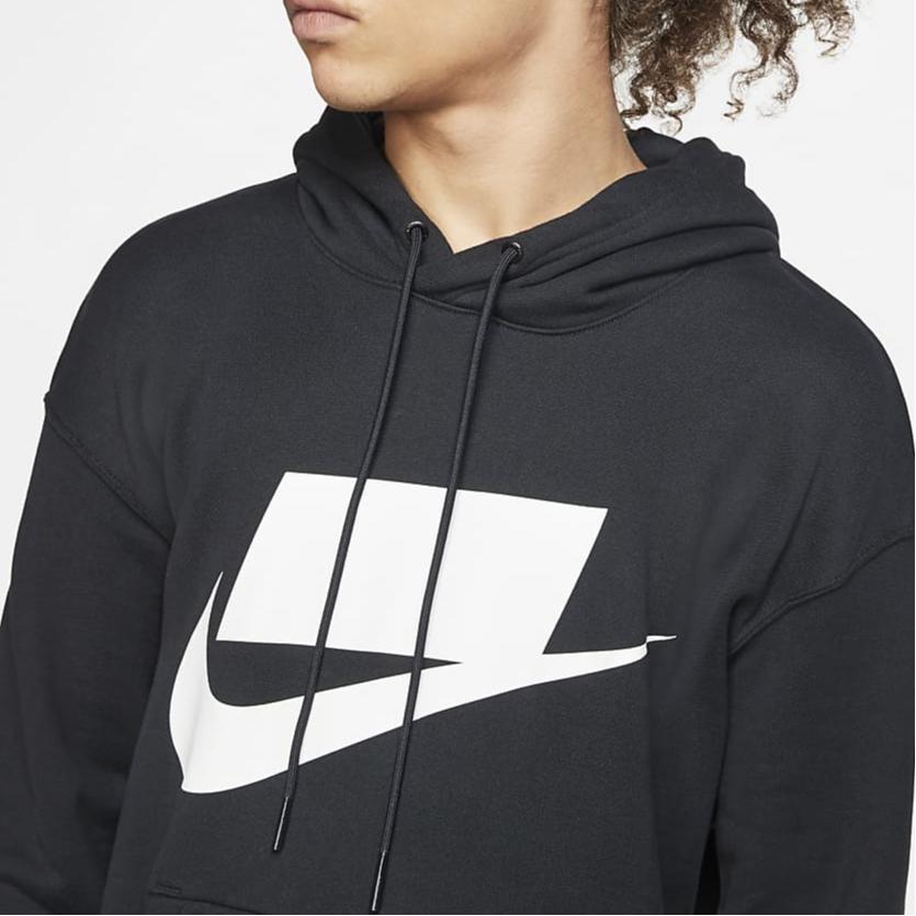 Nike Men's Sportswear NSP PO FT Graphic Pullover Hoodie Black BV4541-010
