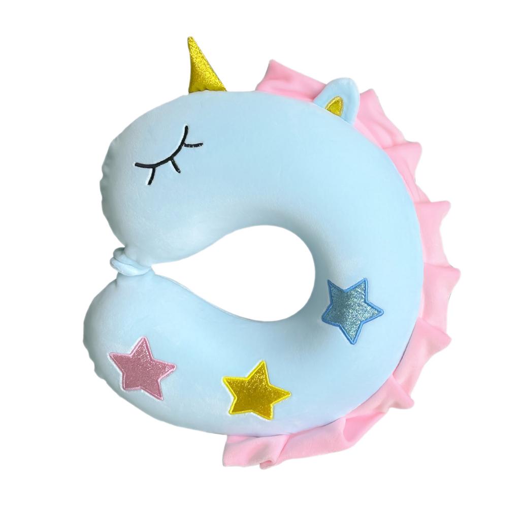 Cuscino da Viaggio per Bambini in Memory Foam con Supporto per il Collo, Fantasia di Animali Carini, Cuscino da Viaggio Portatile