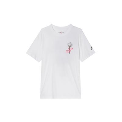 Jordan Floral Print Casual Crew Neck T-Shirt With Raglan Sleeves Men Tops White HF1180-100