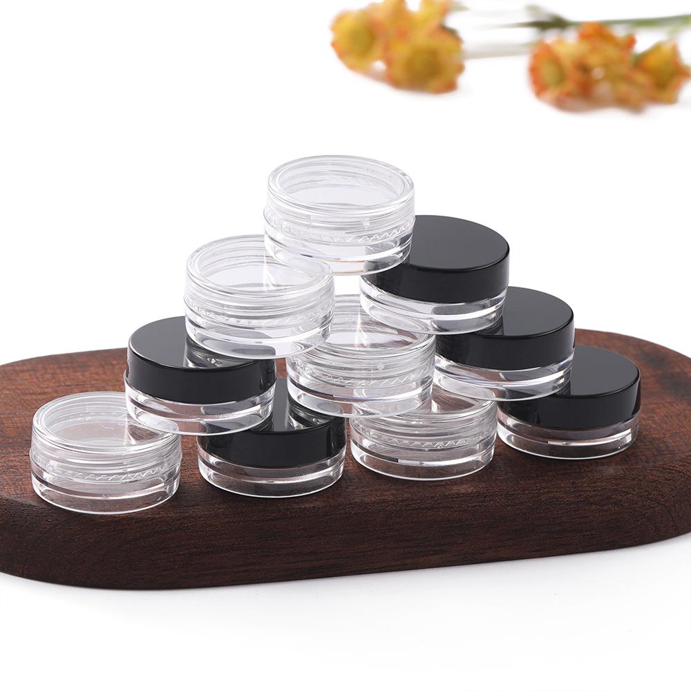 20pcs/Lots Mini Clear Round Plastic Containers Transparent Storage Containers for Jewelry Making Bead Nail Art Craft Supplies