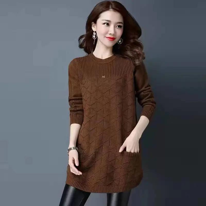 Women Autumn Long Pullover Sweater Long-Sleeved Bottoming Shirt Knitwear Sweaters Lady Tops