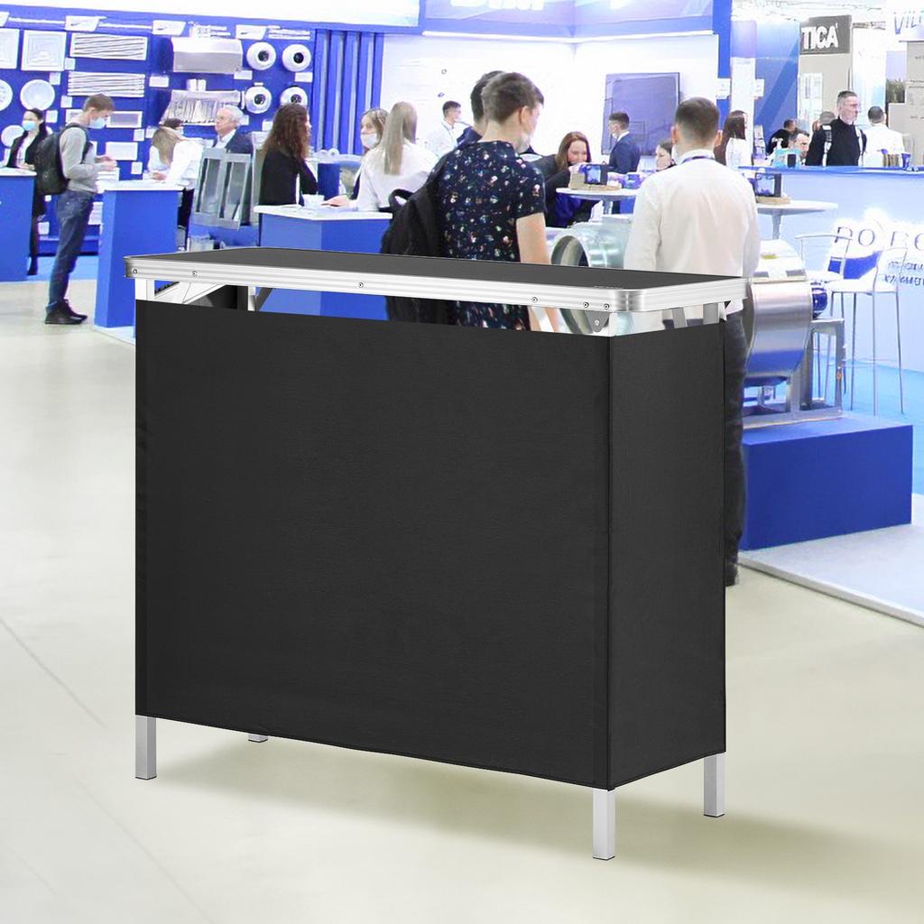 VEVOR Portable Tradeshow Podium Table, 97,5 × 38,5 × 87 cm, Display Exhibition Counter Stand Booth Fair with Wall