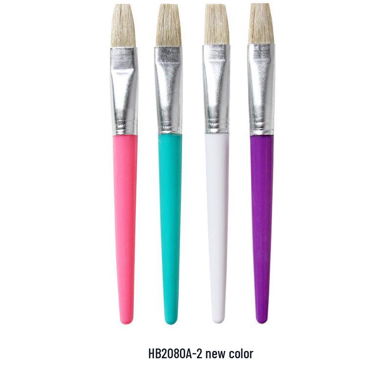 

10-Piece Nylon Oil & Acrylic Paint Brush Set for Students New Flat Tip HB2080A-2 как