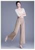 Elastic High-Waist Wide-Leg Pants for Middle-Aged and Elderly Women - Spring/Summer Slimming, Loose, Long Style