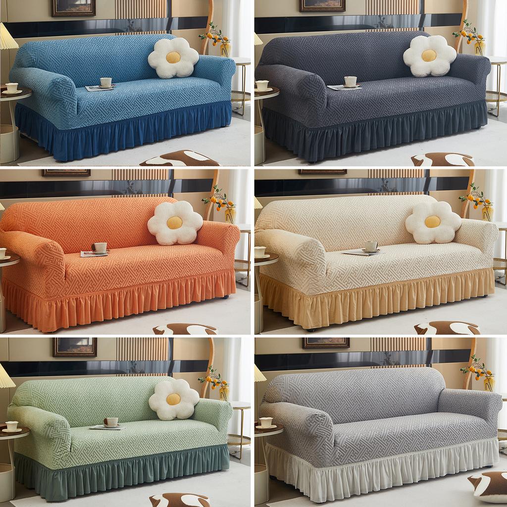 Specially For Thickened Elastic Sofa Cover All-Inclusive Universal Cover All Seasons Universal Jacquard Fleece Fabric Cover