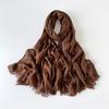 180 * 90 Cotton And Linen Scarf Sunscreen Folds Solid Color Human Cotton Silk Scarf Shawl Multi-Color Yarn Headscarf Women