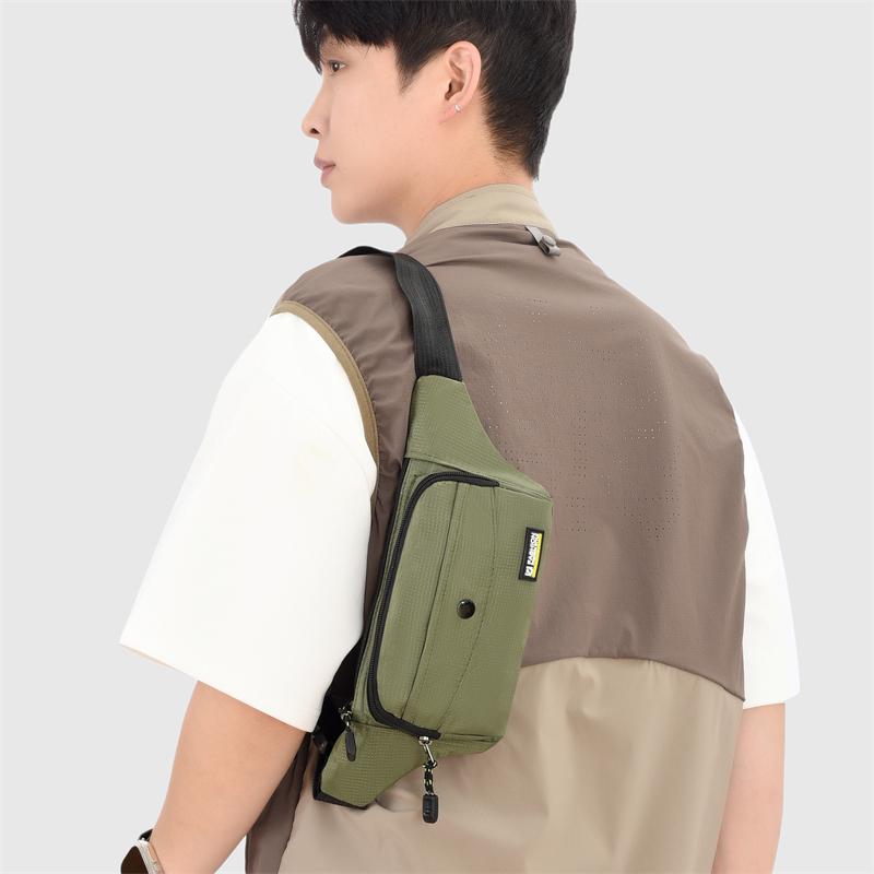 Men's Casual Sports Travel Waist Bag Lightweight Riding Chest Large Capacity Crossbody Bag  Phone Pocket
