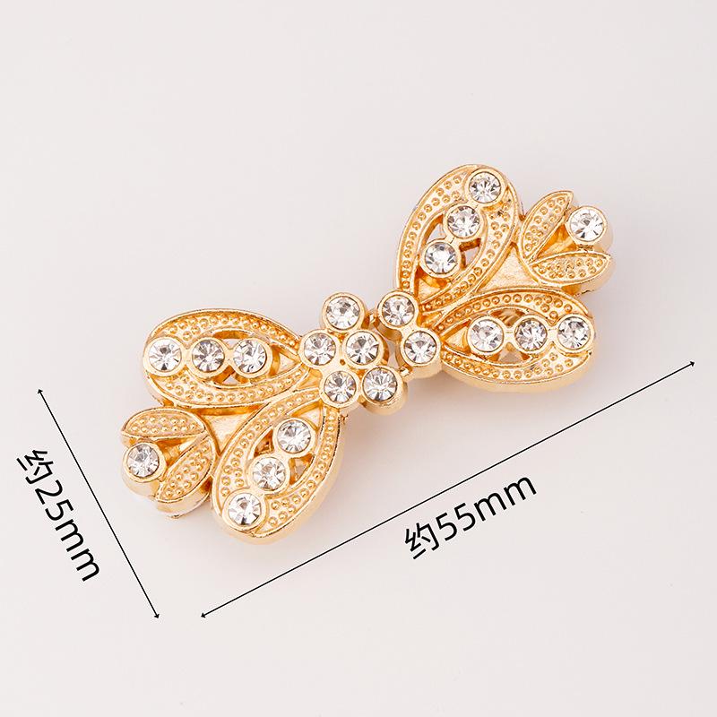 Hollow Metal Clasp for Qipao/Hanfu Collar, Frog Button for Coats & Scarves