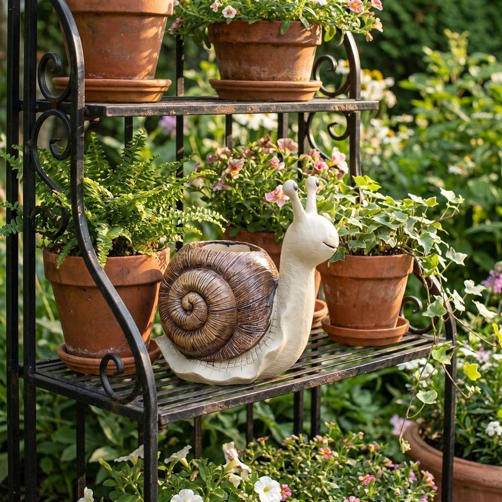 Multi-functional Resin Snail Flowerpot Cute Cartoon Creature Planter Decorative Snail Planter Home Decor