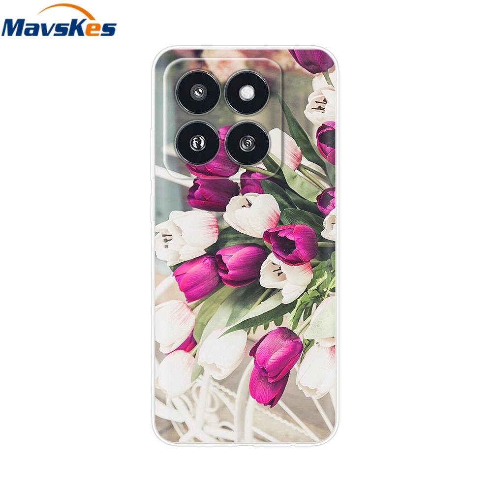 Phone Case For Xiaomi 14 Pro Case Soft Clear Painted Silicone Bumper Capa For Xiaomi 14 13T Mi 13T Pro Protect Transparent Cover