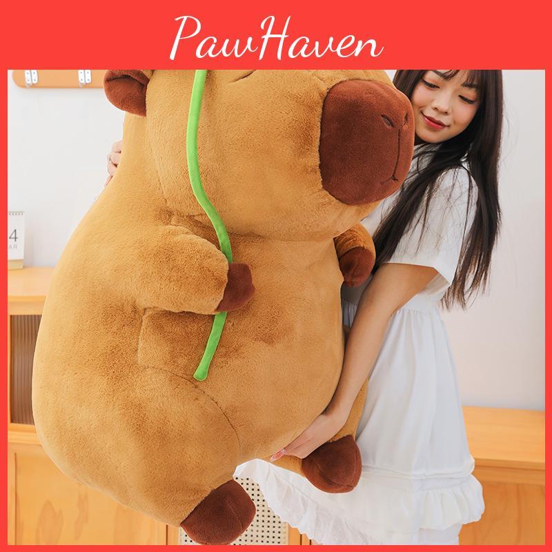 Lotus Capybara Animal Leaf Decoration Plush Doll Kids Birthday Gift Home Decor