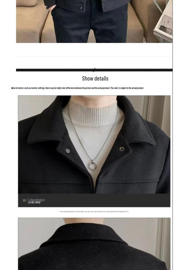 Men's Woolen Jacket: Korean Style Short Coat - Trendy Fashion for Spring, Autumn, Winter 2025