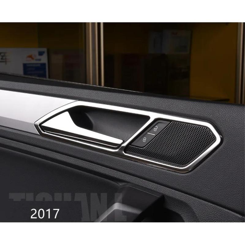 Car Upgrade For VW Tiguan MK2 2016-2018 4Pcs Door Handle Bowl Frame Trim Sticker Covers ABS Chrome Car Accessories