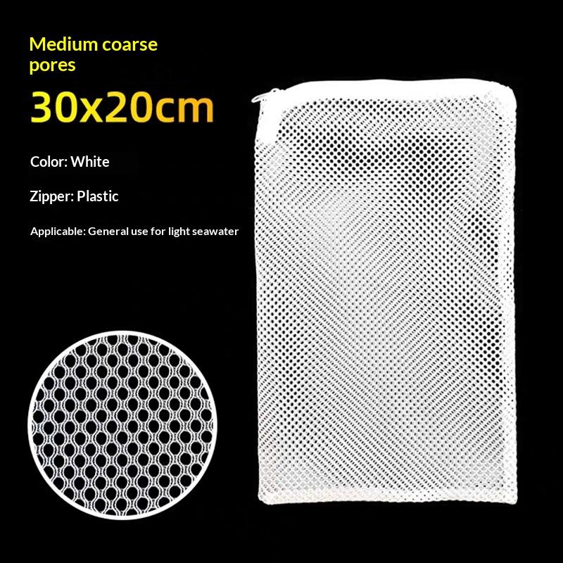 Aquarium Filter Net Bags Reusable Fine Filter Media Bags With Zipper For Aquarium Filtration Bio Ball Carbon Isolation Storage