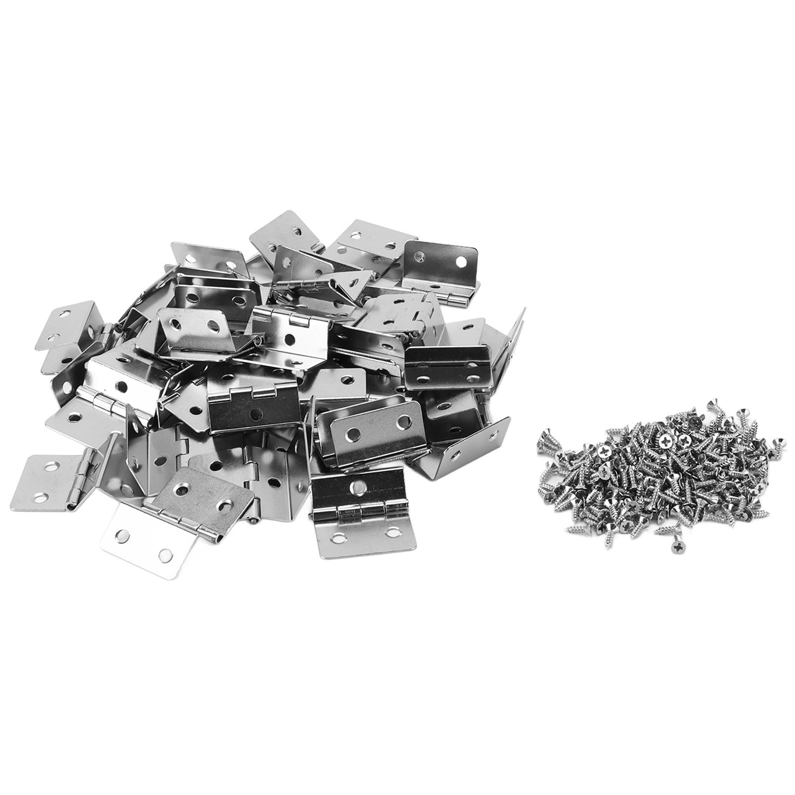 50pcs Hinges Appearance Electroplating   Iron Material Wooden Boxes Repairing Accessories with Screws