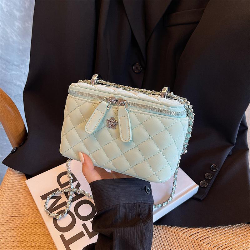 Rhombus chain bag women's spring and summer new niche shoulder messenger bag high-end box small square bag