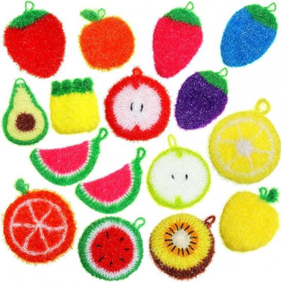 Kenning 16 Pcs Dish Scrubber Non Scratch Dish Washing Scrubbers Reusable Household Cleaning Kitchen Tools for Dishwashing Washing Dishes Cookware Fruit
