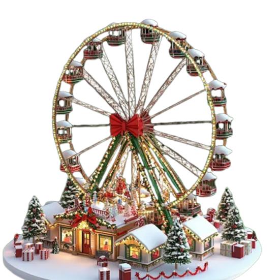 Ferris Wheel Ornament Base 3D Christmas Tree with Built-in Stable Effect Acrylic Decoration