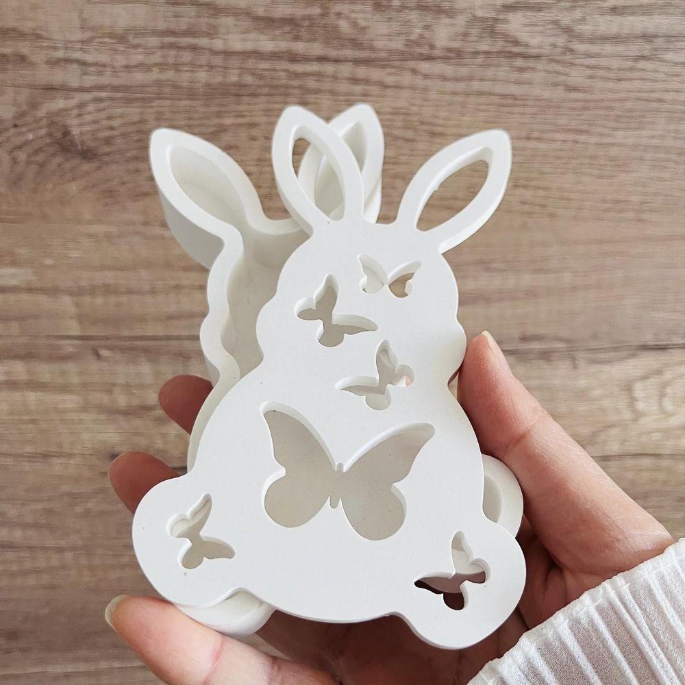 Hollow Bunny Plaster Drop Glue Mold Cartoon Rabbit Lamp Box Mold  Easter Ornament
