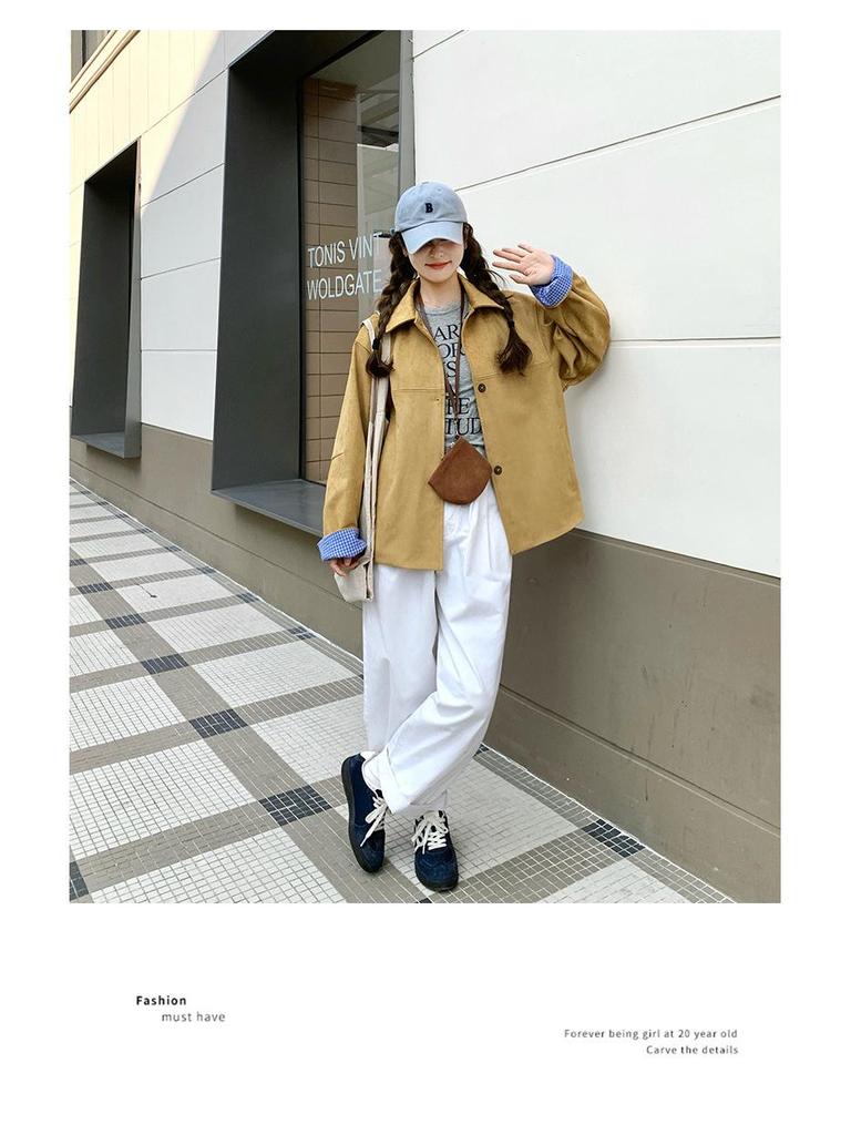 2025 New Korean Suede Lapel Jacket: Chic, Timeless, Age-Defying Style.