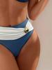 2025 European & American Color-Block Split Bikini with Button Detail - Sexy Fashion Women's Swimsuit