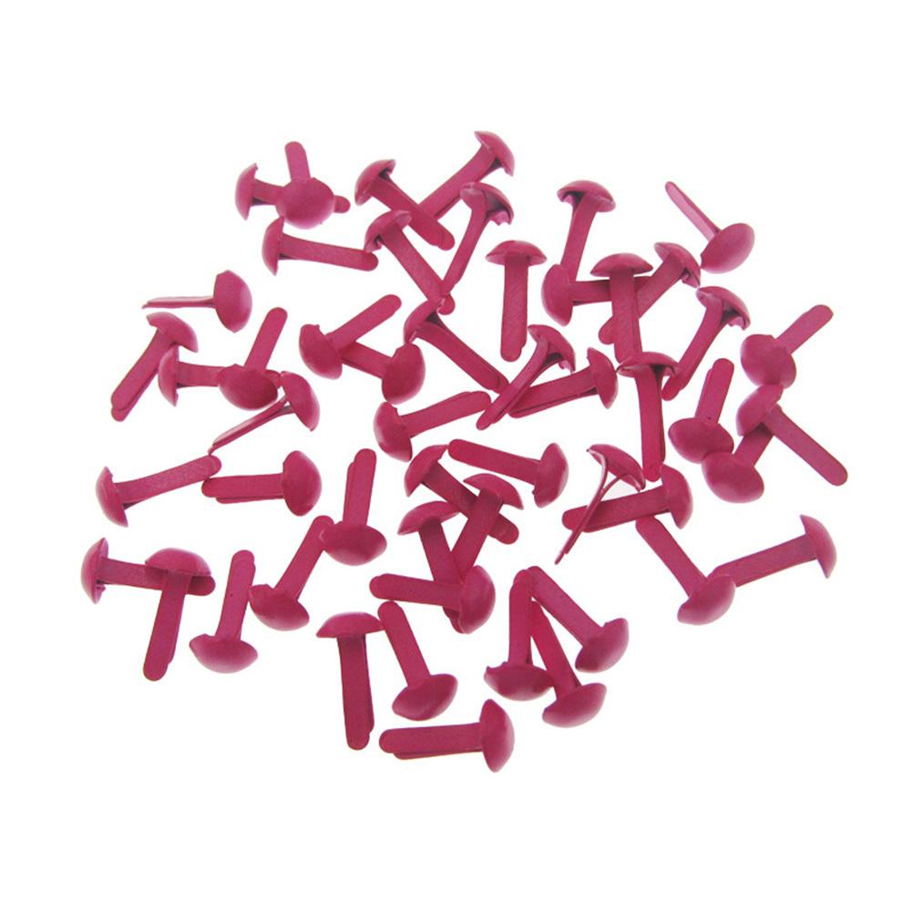 100Pcs Mini Round Colored Brads Assorted Pastel Shades Metal Two-Prong Brads for Scrapbooking DIY Crafts 8x20mm