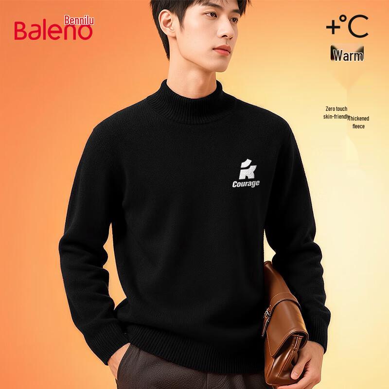 Baleno Men s Winter Plus Velvet Half-High Collar Sweater L