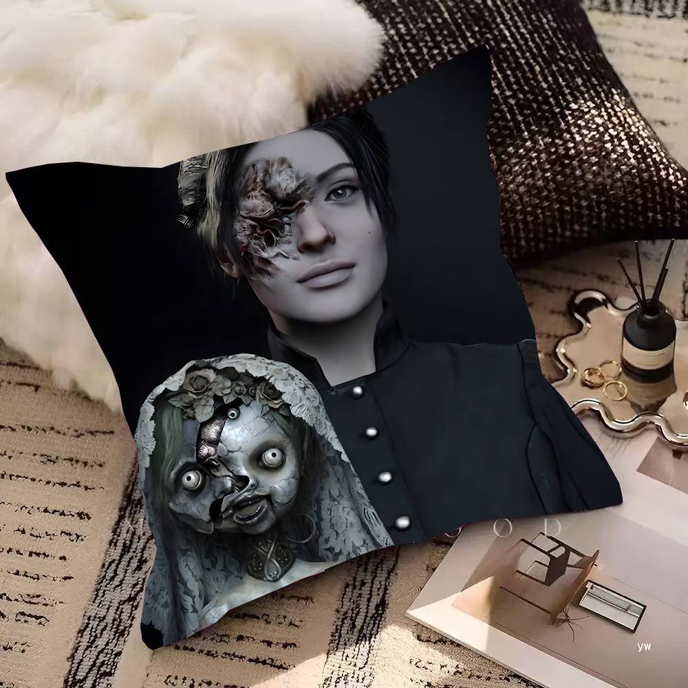 Resident-Evil 8 Village Game Pillow Case Square Pillow Bedroom Sofa Leisure Comfort Cushion Car Living Room Home Decoration