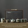 Yipan Hand-painted Lotus Rhyme Ge Kiln Ceramic Tea Set