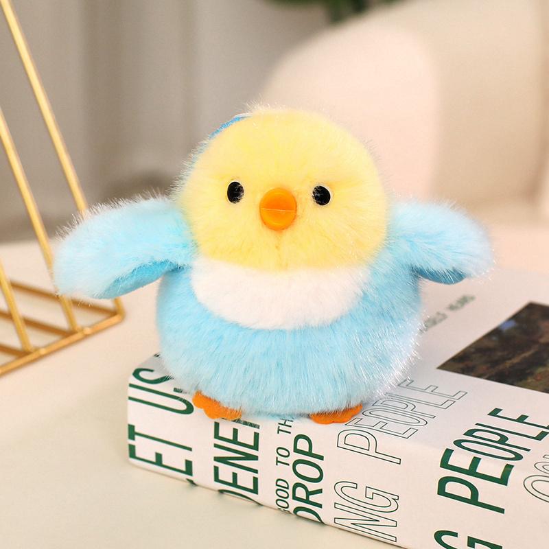 11CM Kawaii Cartoon Simulation Anime Jiujiu Bird Stuffed Animal Plush Toy Children's Sparrow Handmade Doll Festival Gift Pendant